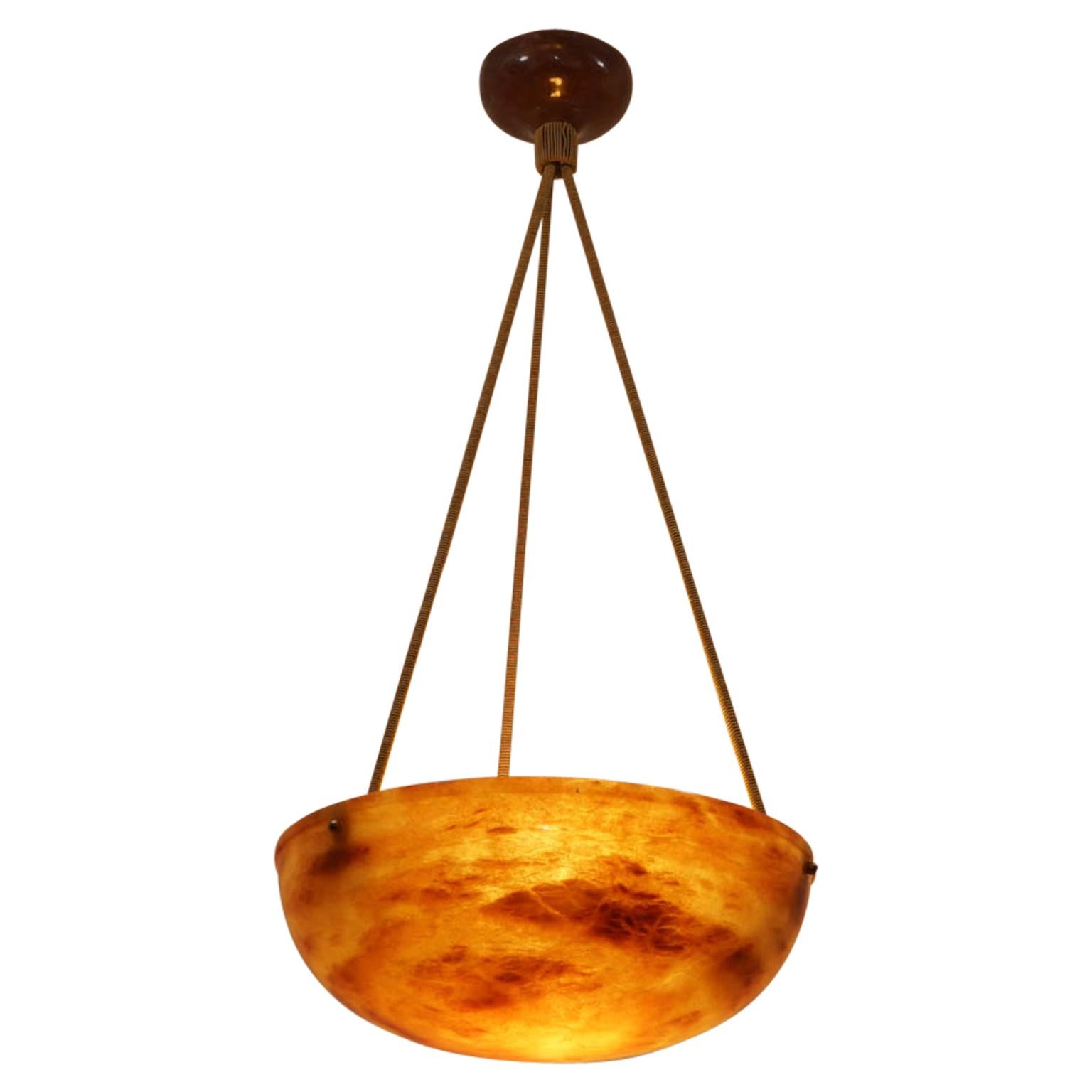 Amber Alabaster Fixture, Sweden, 1920 In Excellent Condition For Sale In New York, NY