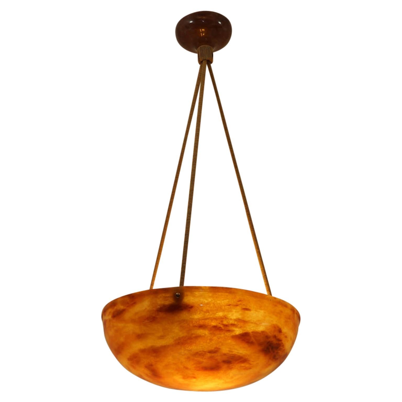 Early 20th Century Amber Alabaster Fixture, Sweden, 1920 For Sale
