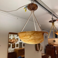 Bernsteinfarbene Alabaster-Leuchte