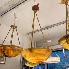 Amber Alabaster Light Fixture, Sweden 1910