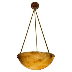 Vintage Amber Alabaster Light Fixture, Sweden 1910