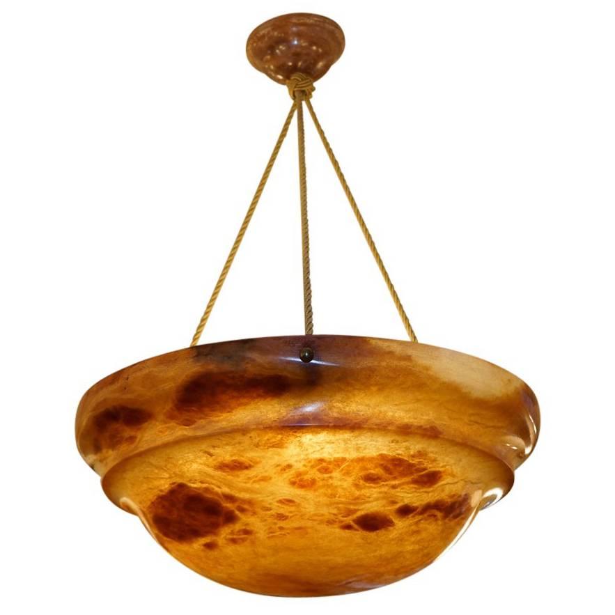 Amber Alabaster Pendant, Sweden, circa 1910 For Sale