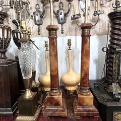 Amber Alabaster Table Lamps