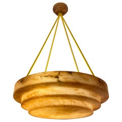 Amber Alabaster Ziggurat Light Fixture