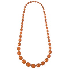 Amber and Gold Bead Necklace