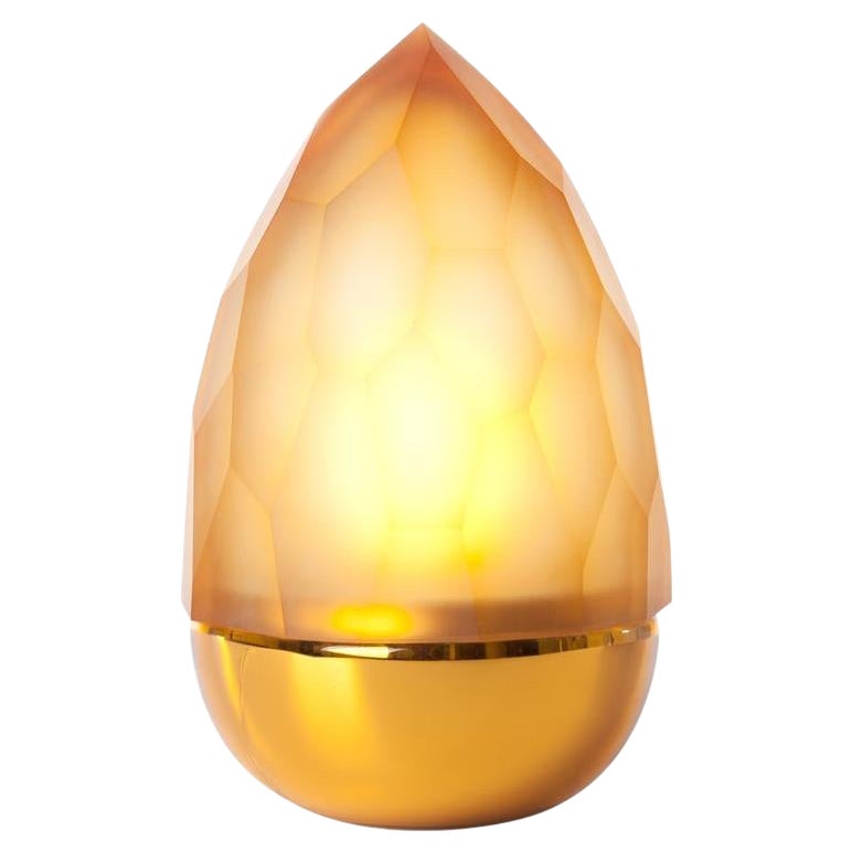 Amber and Gold Mr. Flame Table Lamp by Dechem Studio