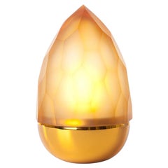 Amber and Gold Mr. Flame Table Lamp by Dechem Studio