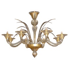 Amber and Smoked Murano Glass Chandelier
