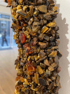 Amber and tiger eye mirror