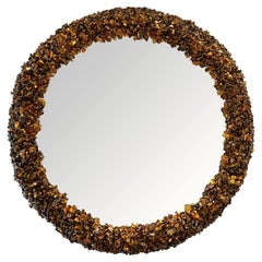 Amber and tiger eye mirror