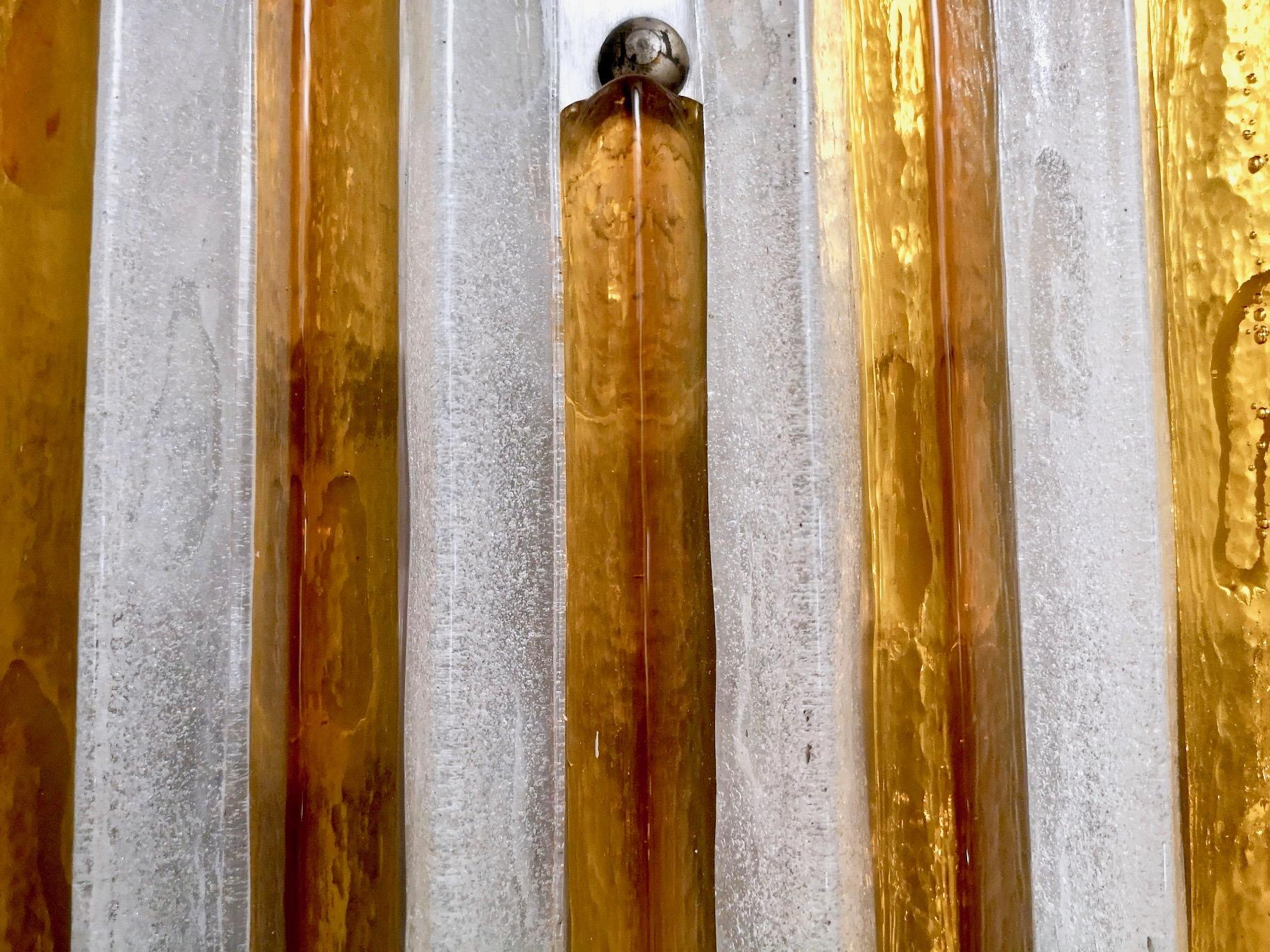 Amber and White Murano Glass Wall Light by Albano Poli for Poliarte, Italy 1970s 5