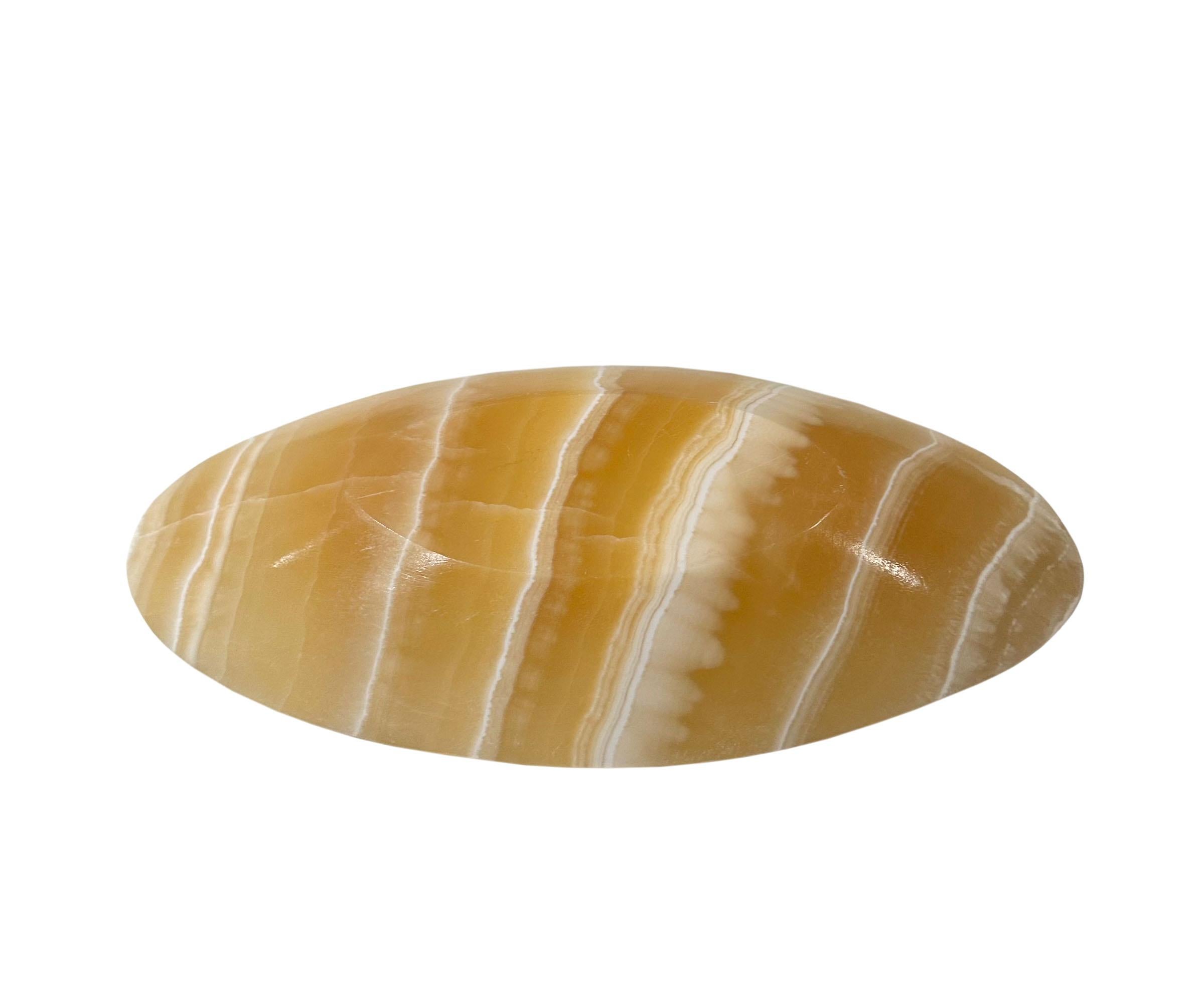 Amber Araconite Alabaster Dish In Good Condition For Sale In Tampa, FL