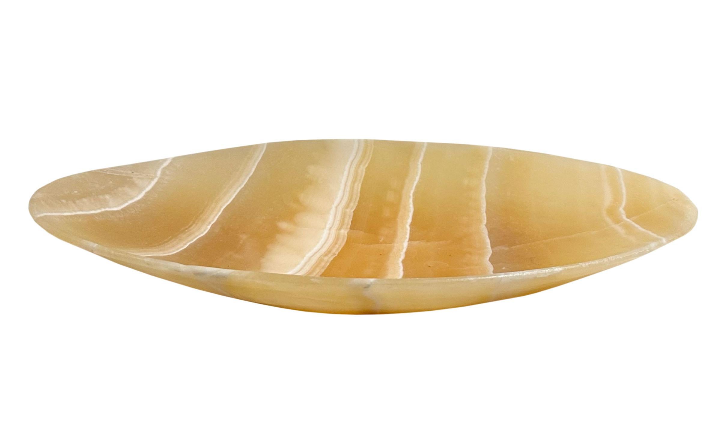 Amber Araconite Alabaster Dish For Sale 1