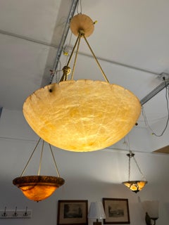 Amber art deco alabaster chandelier
