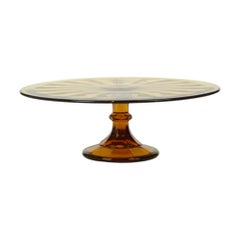 Amber Art Deco Cake Stand Pastry Dish Scailmont
