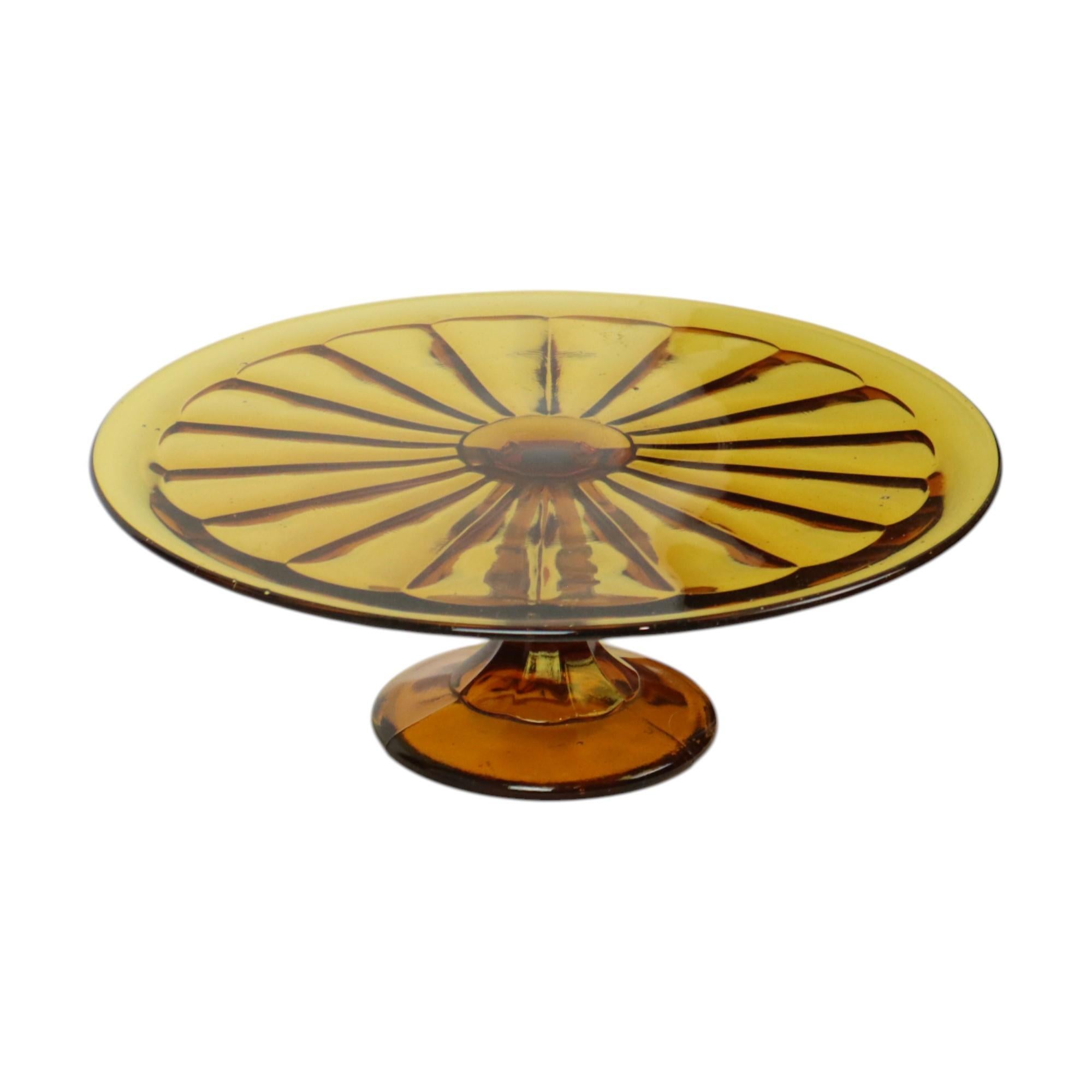 Art déco Plat à gâteaux Art Déco en ambre Scailmont en vente