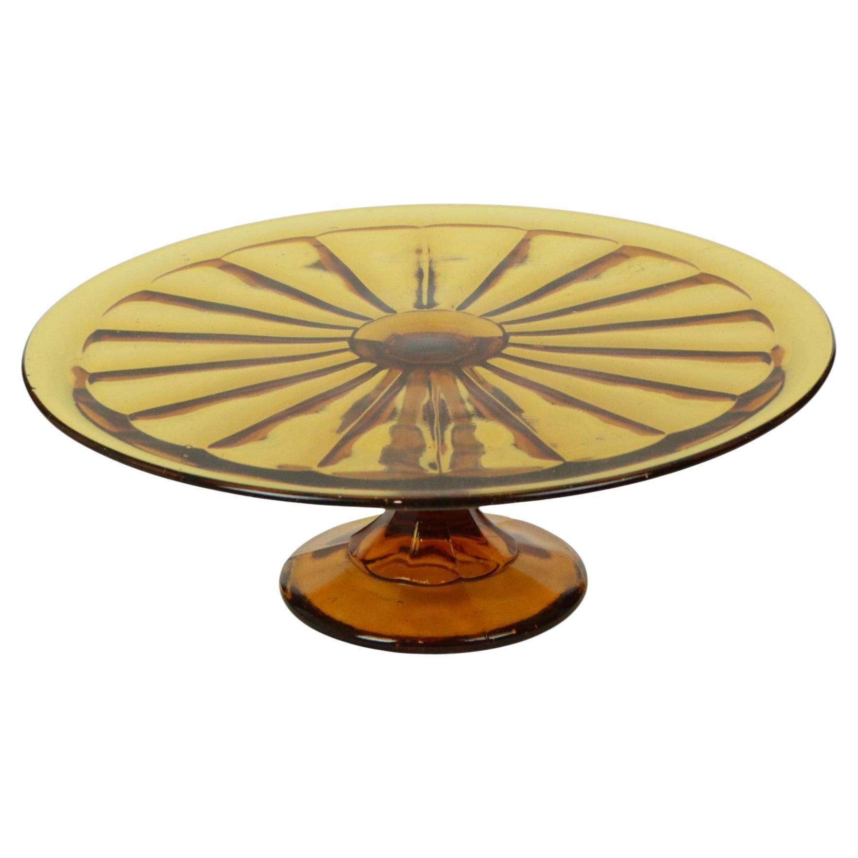 Plat à gâteaux Art Déco en ambre Scailmont en vente