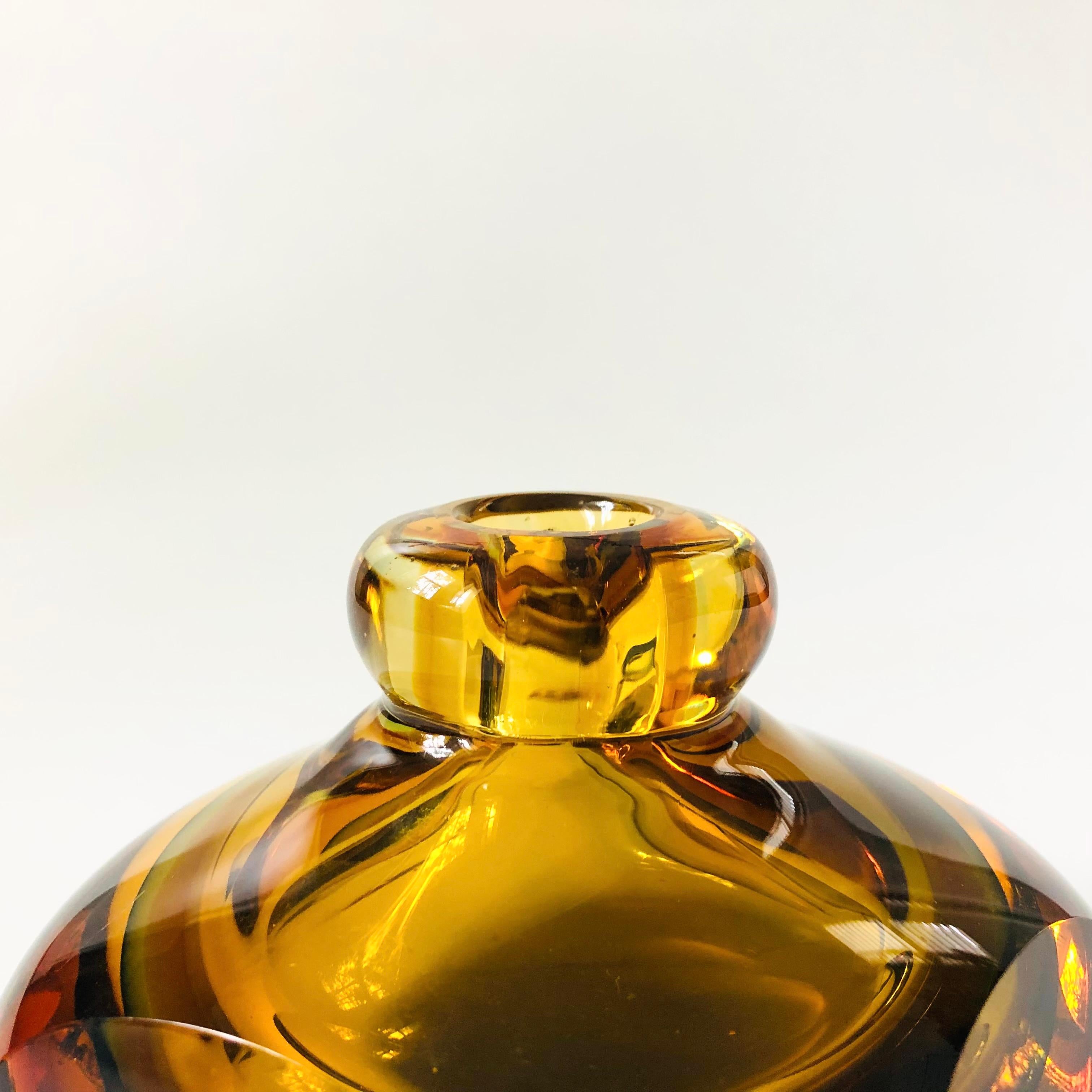 20th Century Amber Art Glass Bud Vase