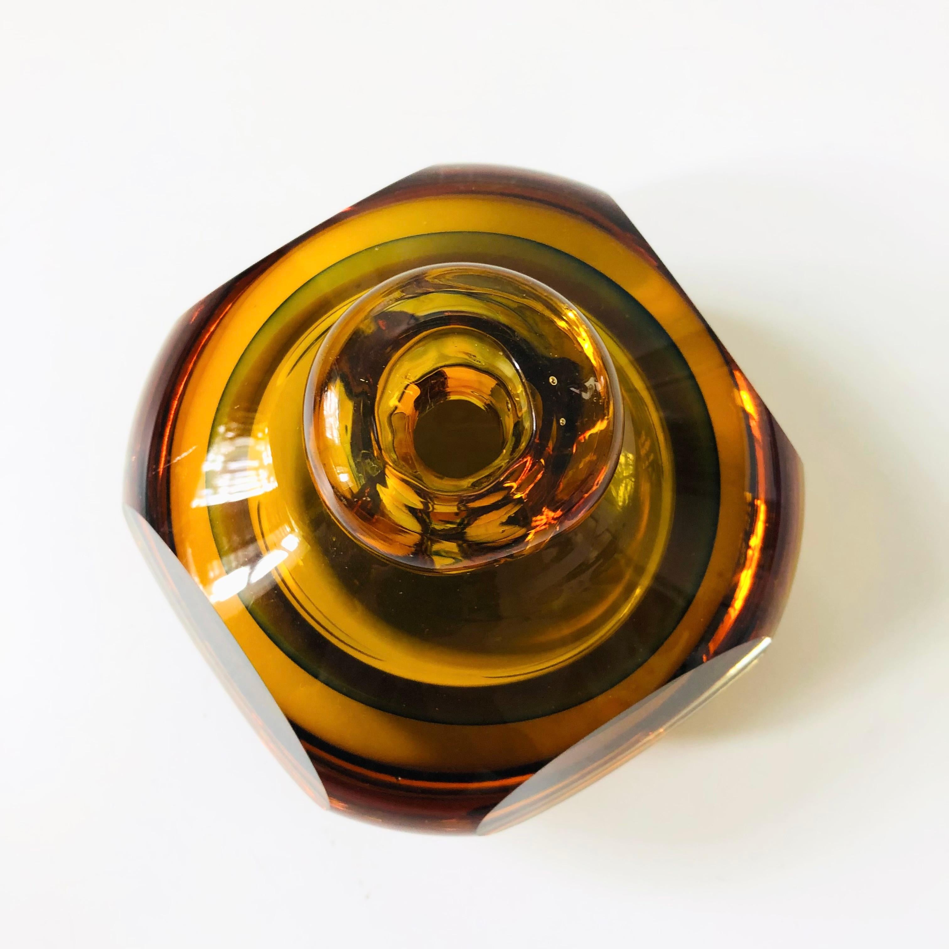 Amber Art Glass Bud Vase 1