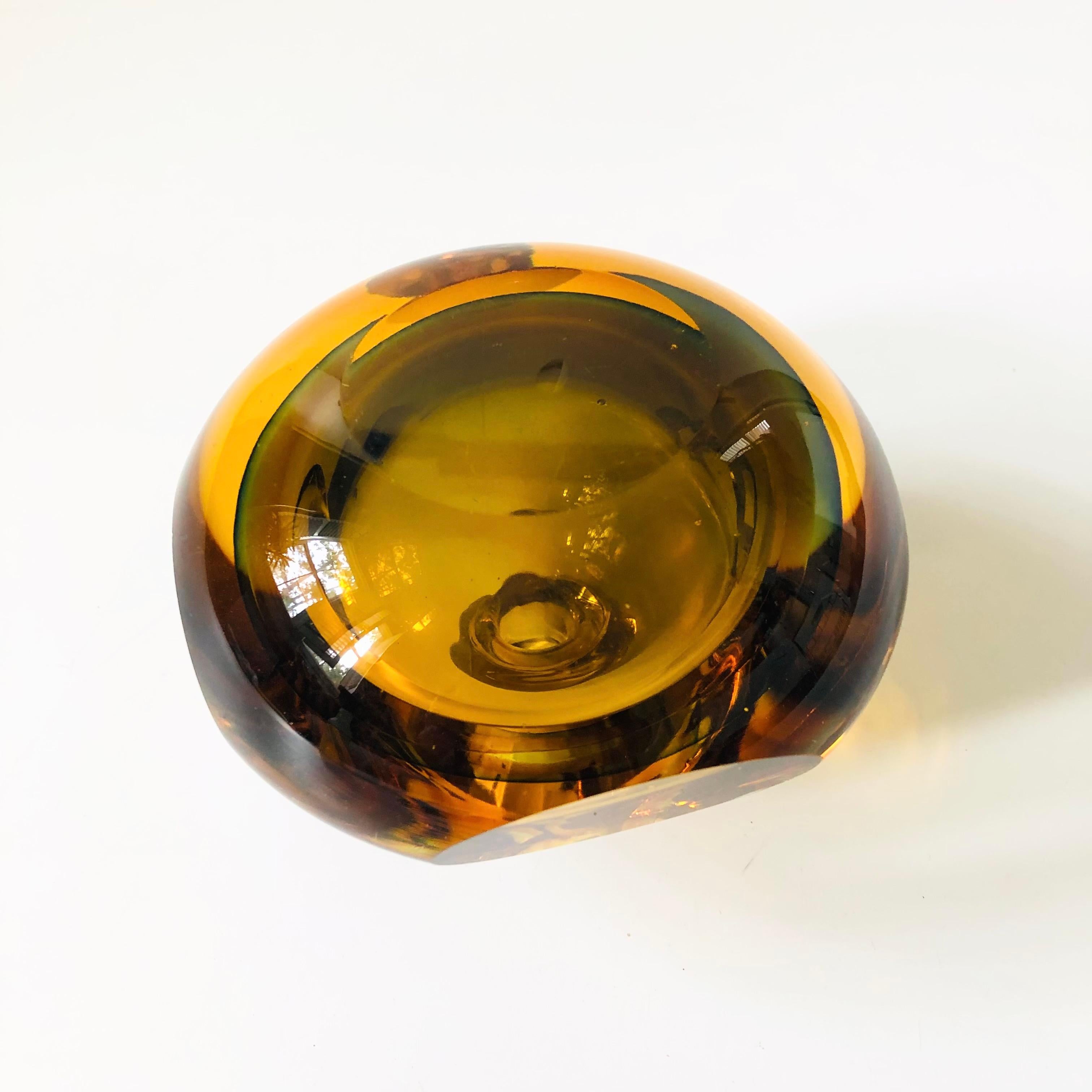 Amber Art Glass Bud Vase 2