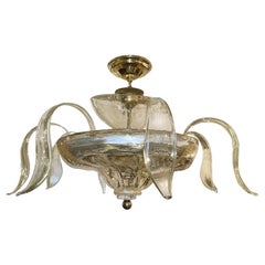 Used Amber Blown Glass Chandelier