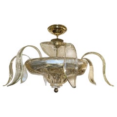 Vintage Amber Blown Glass Chandelier