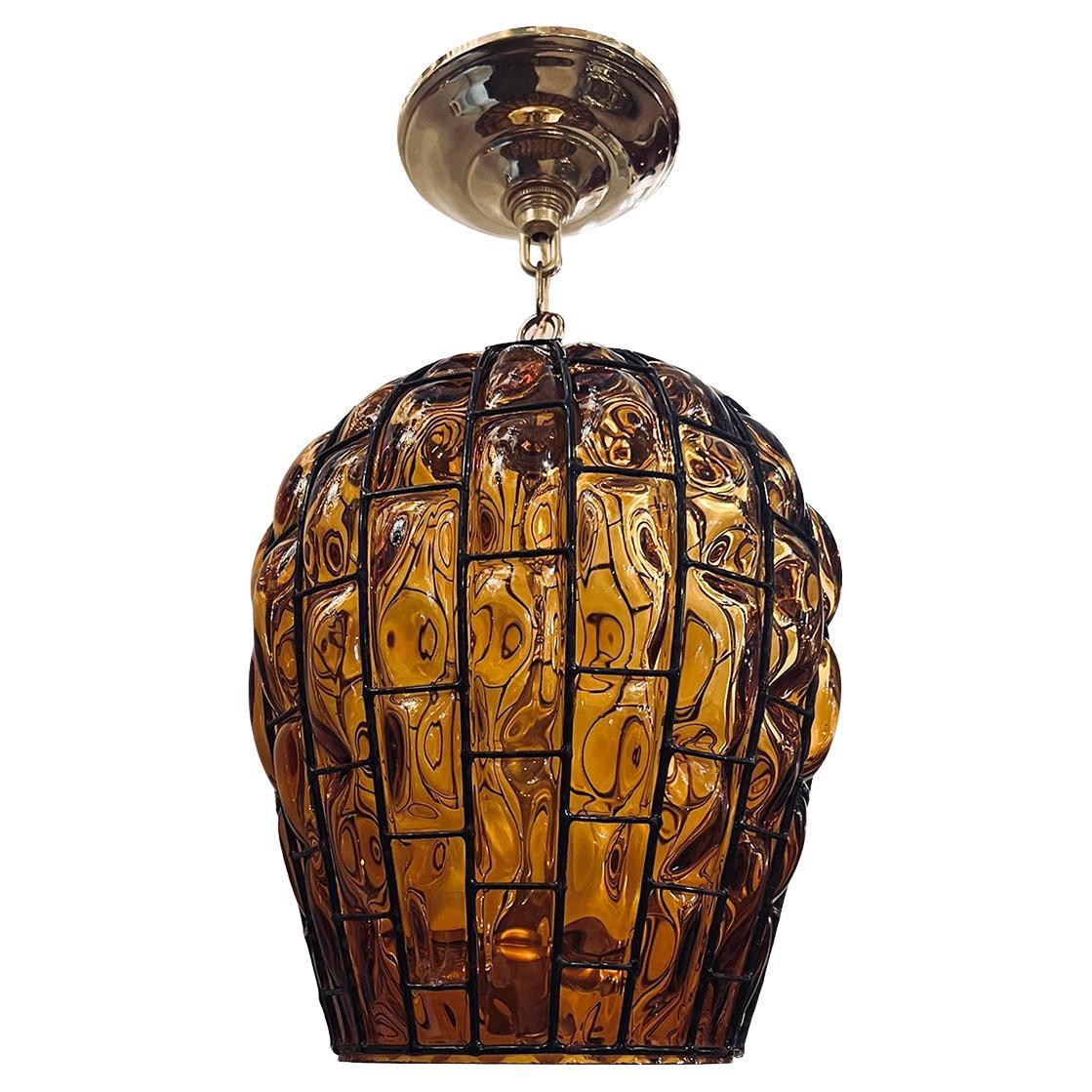 Amber Blown Glass Lantern