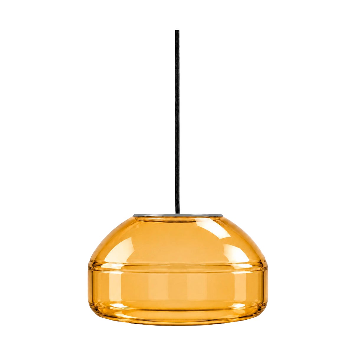 Amber Blown Glass Pendant Light  Modern Minimalist Hanging Lamp For Sale