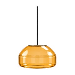 Amber Blown Glass Pendant Light  Modern Minimalist Hanging Lamp