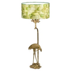 Fauna green feathers lampshade ibis table lamp