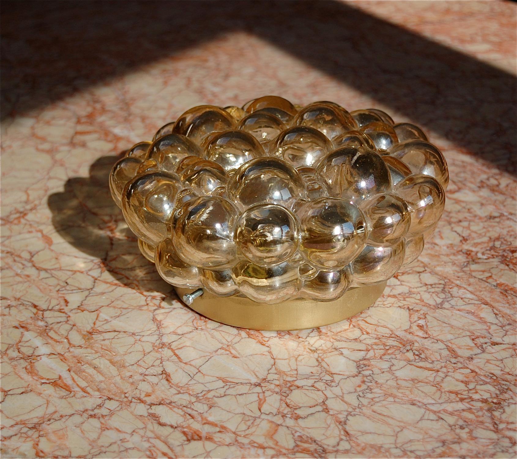 Mid-Century Modern Amber Bubble Ceiling Light by Helena Tynell, circa 1960s