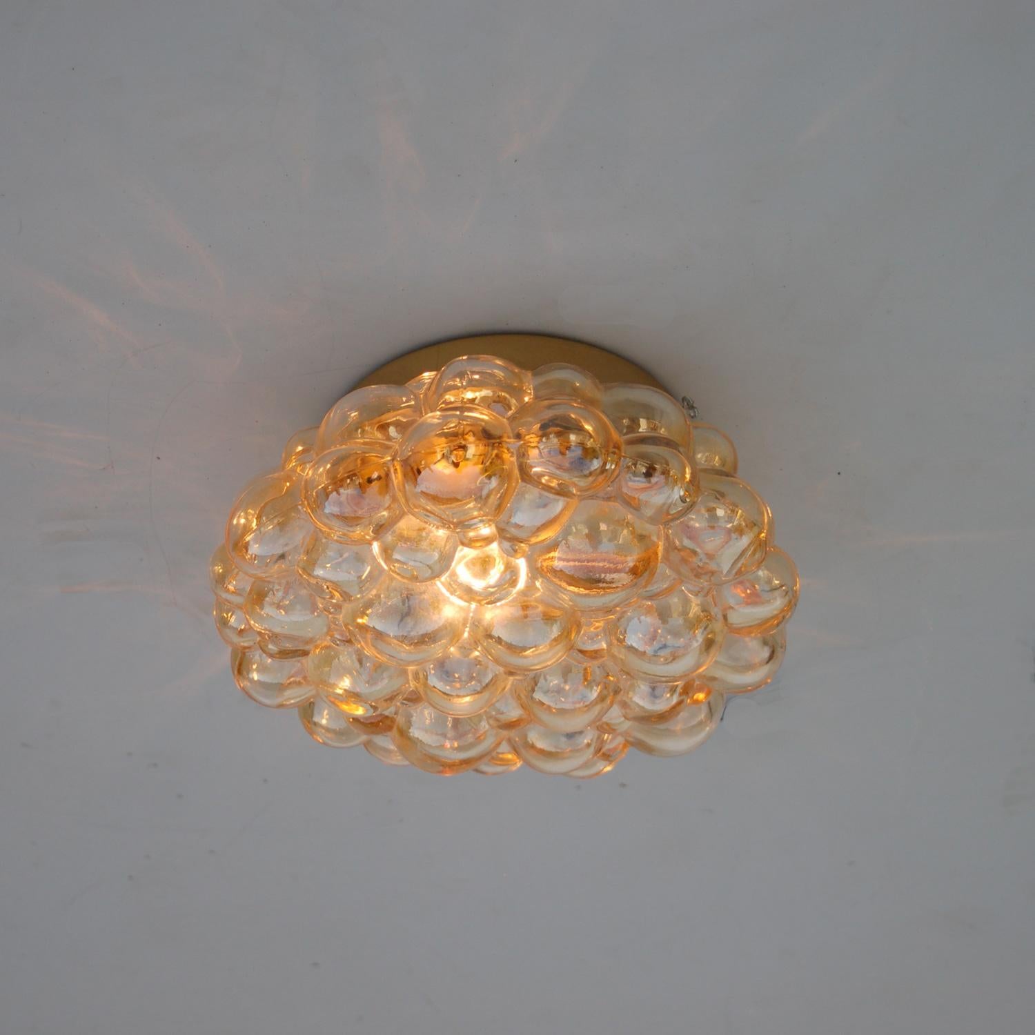 German Amber Bubble Ceiling Light by Helena Tynell, circa 1960s