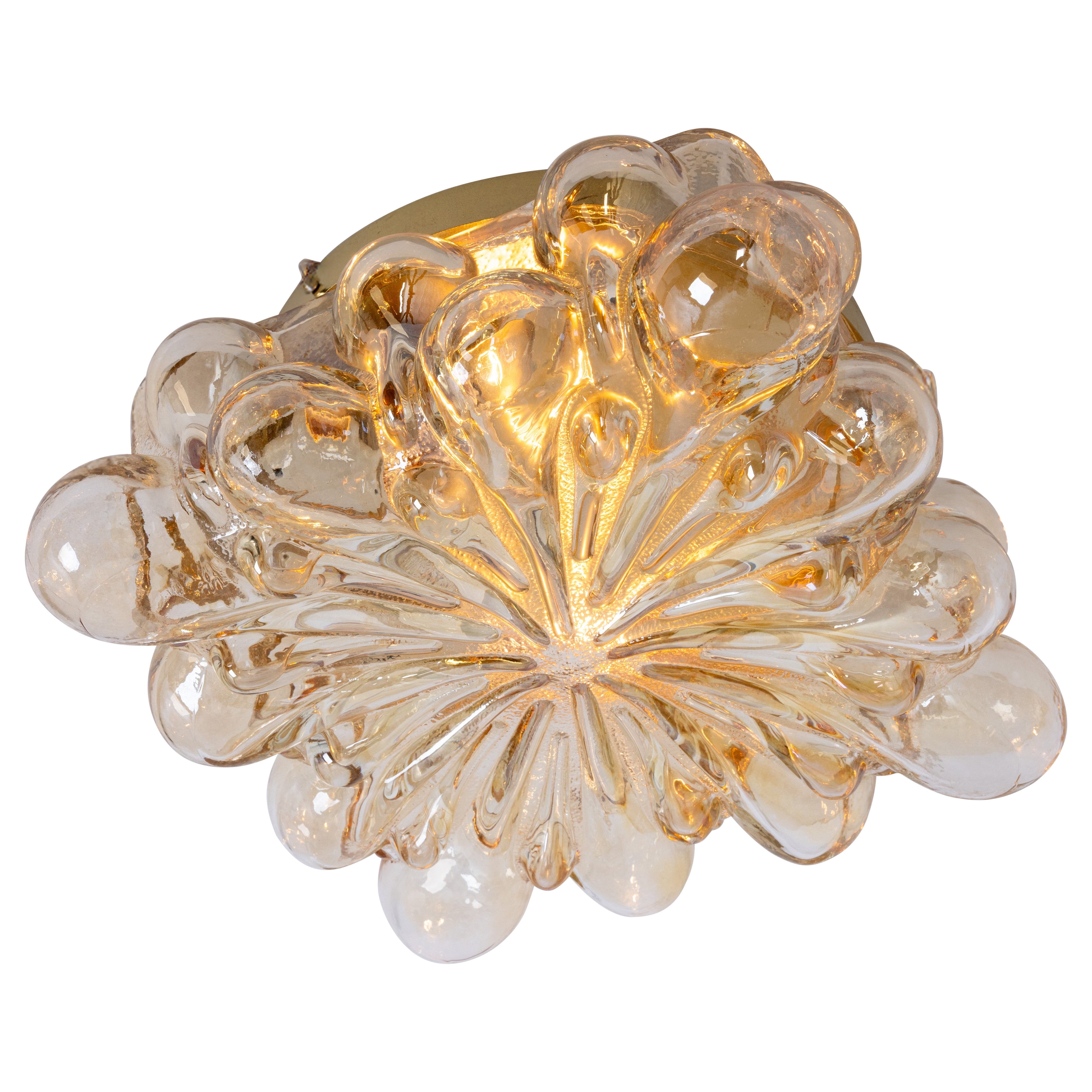 Amber Bubble Flush mount light in style of Helena Tynell, , Germany For Sale