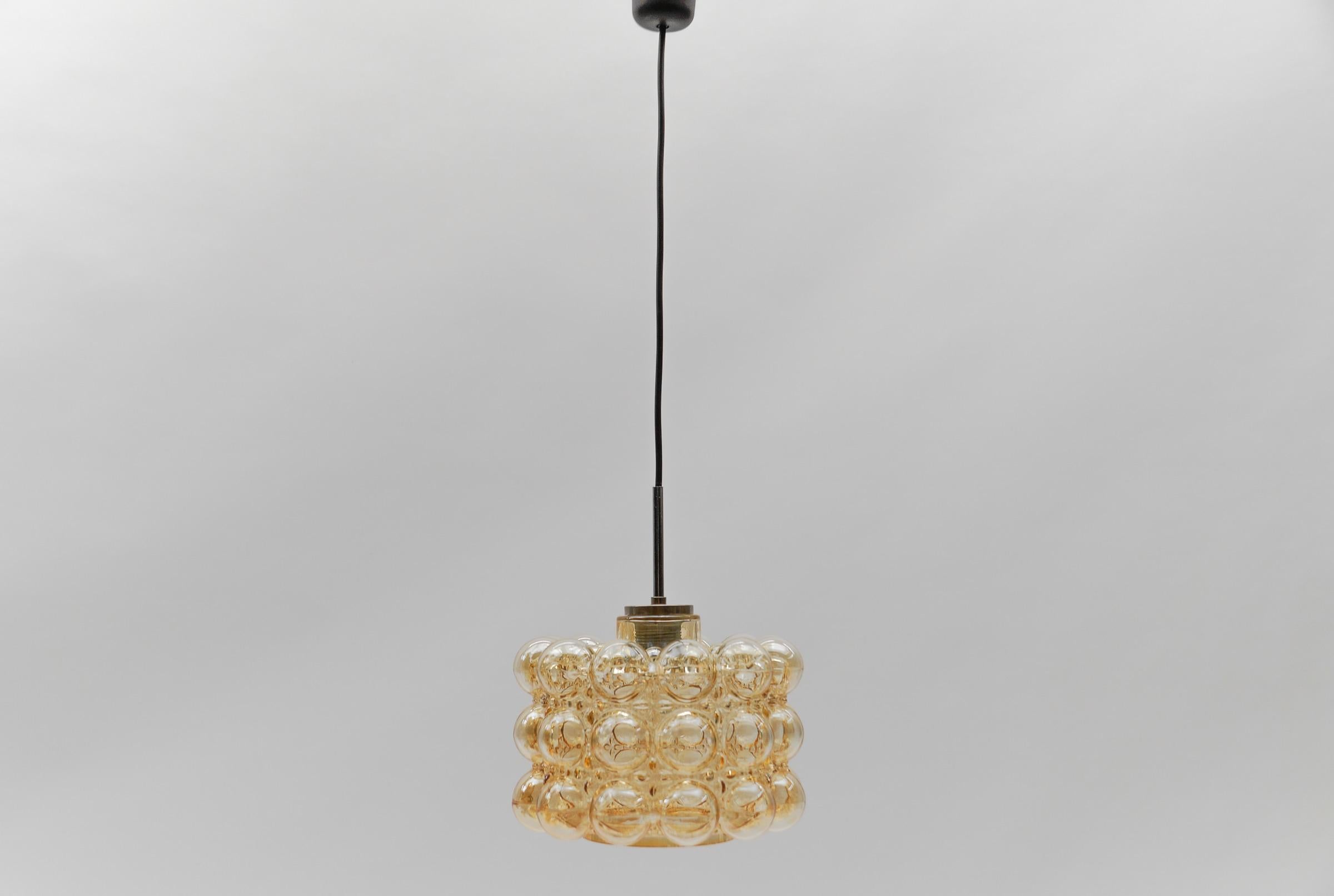  Amber Bubble Glass Ceiling Lamp by Helena Tynell for Limburg, Germany 196 In Good Condition For Sale In Nürnberg, Bayern