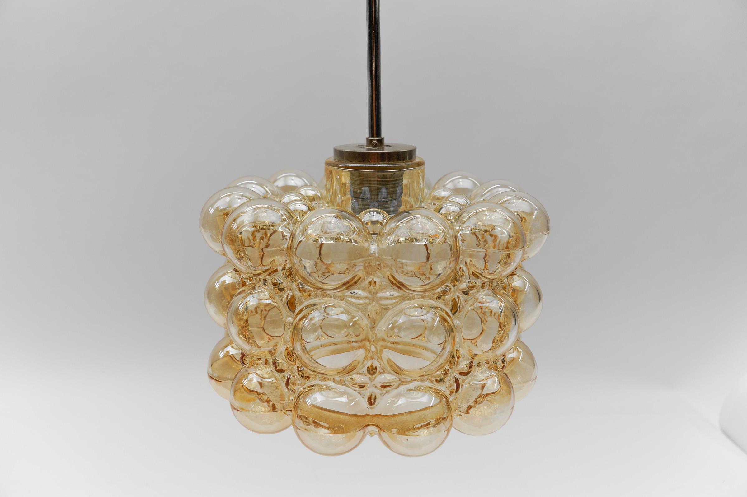  Amber Bubble Glass Ceiling Lamp by Helena Tynell for Limburg, Germany 196 For Sale 1