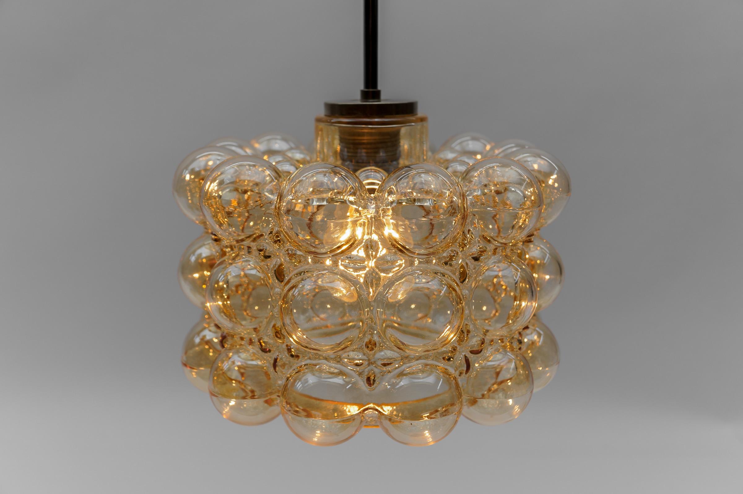  Amber Bubble Glass Ceiling Lamp by Helena Tynell for Limburg, Germany 196 For Sale 2