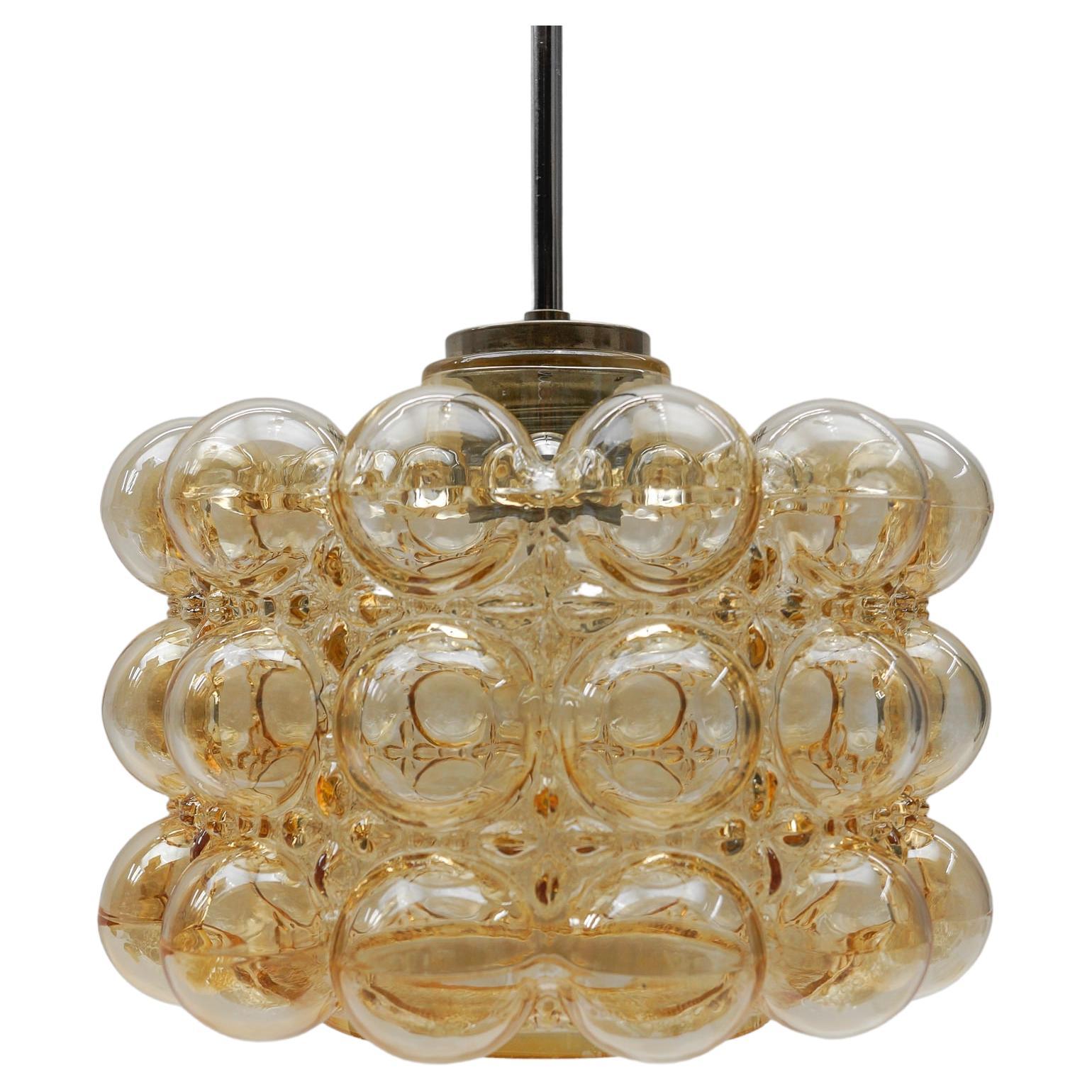  Amber Bubble Glass Ceiling Lamp by Helena Tynell for Limburg, Germany 196 For Sale