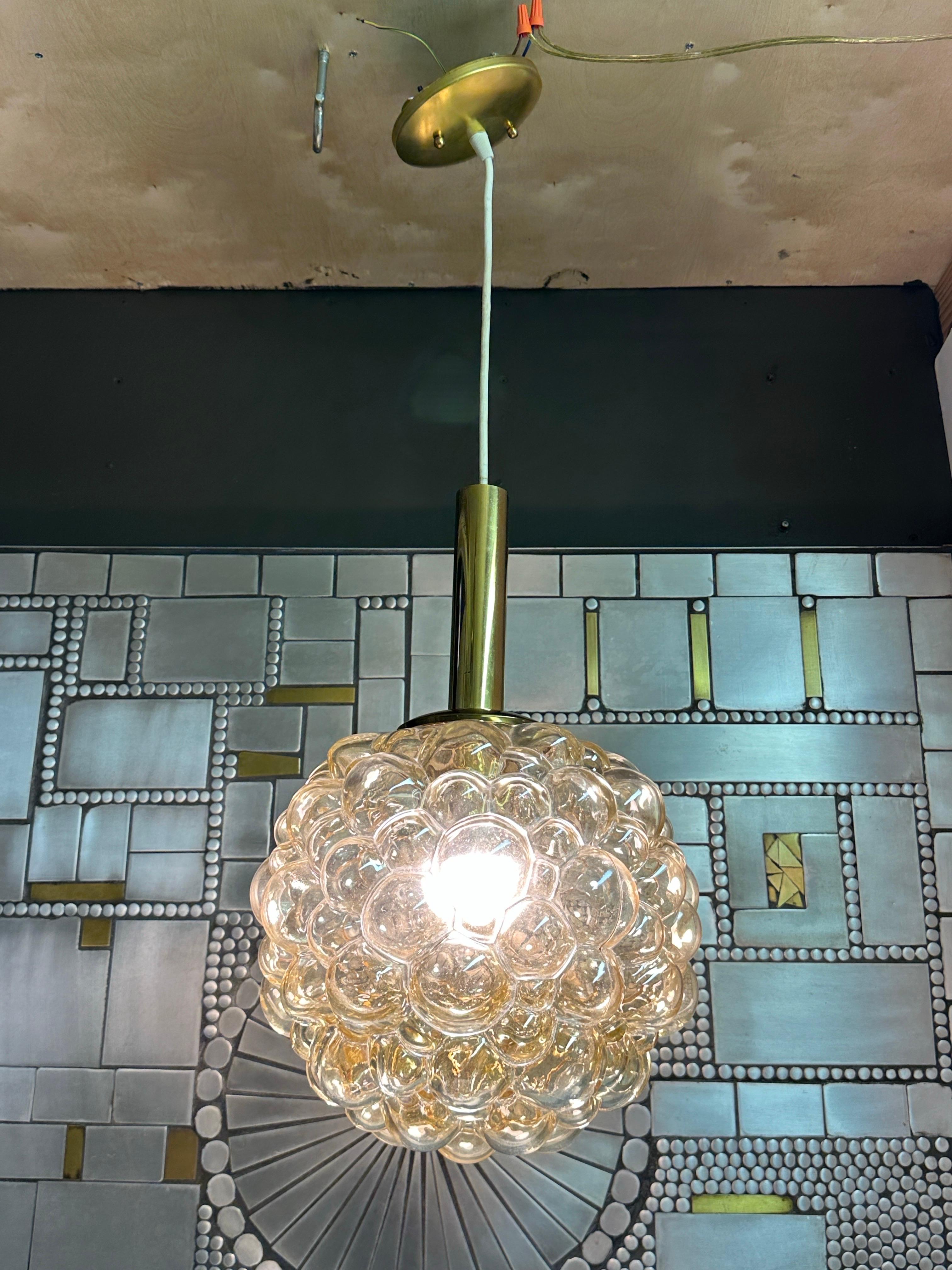 Amber Bubble Glass Light Pendant by Helena Tynell 5