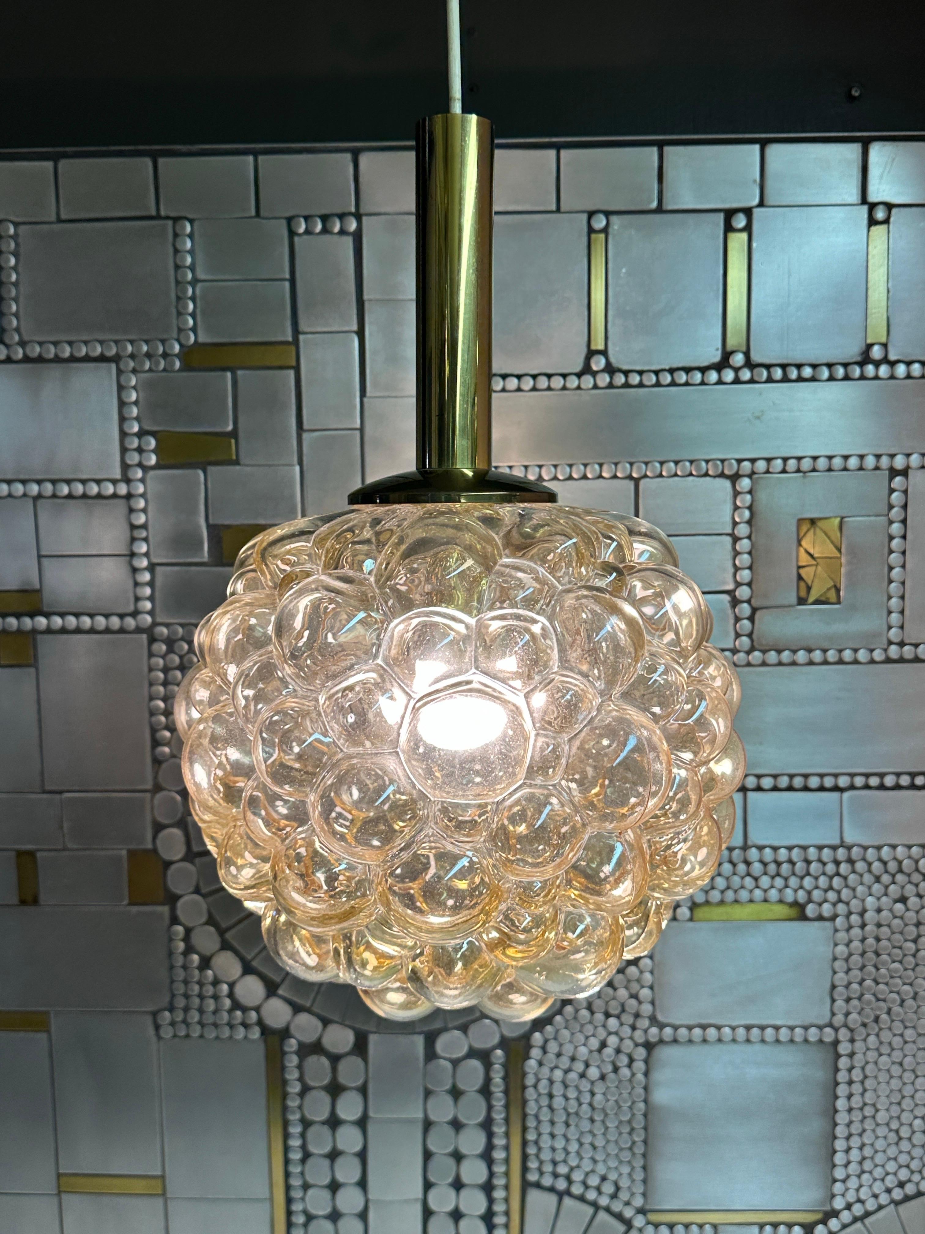 Amber Bubble Glass Light Pendant by Helena Tynell 1
