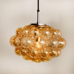 Amber Bubble Glass Pendant Lamp by Helena Tynell, 1960