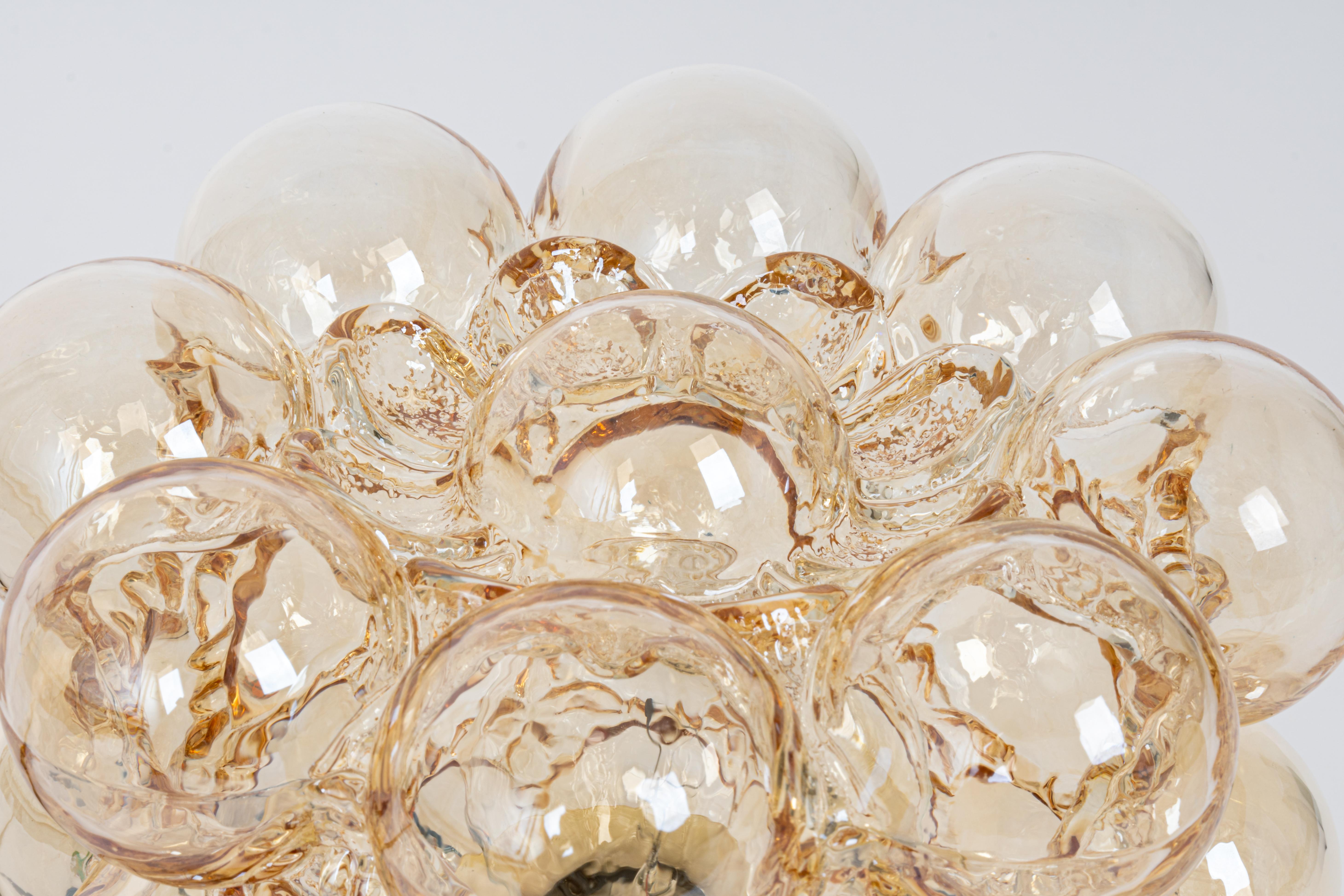 Mid-Century Modern Amber Bubble Glass Sconce by Helena Tynell, Limburg, Germany