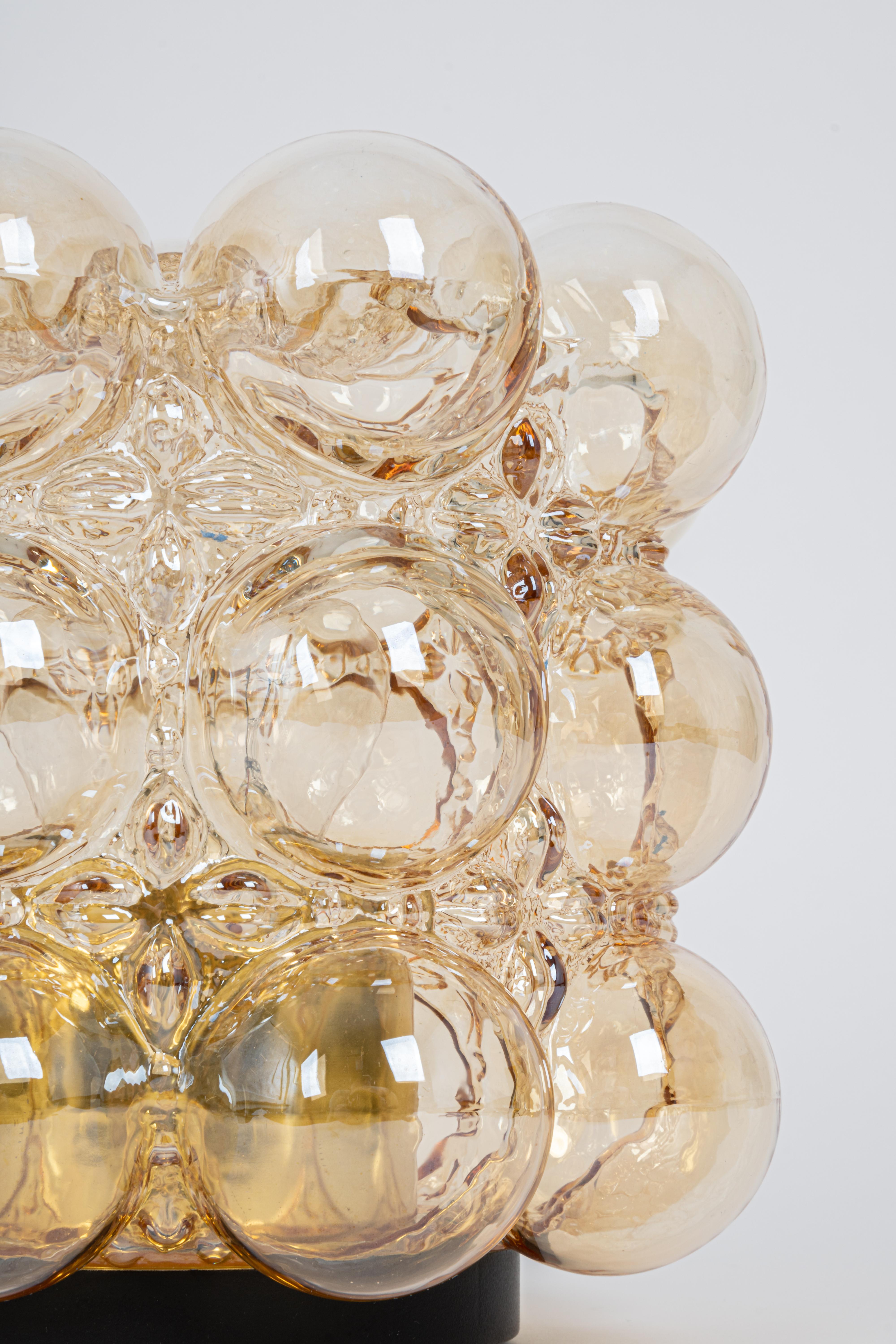 Amber Bubble Glass Sconce by Helena Tynell, Limburg, Germany In Good Condition In Aachen, NRW