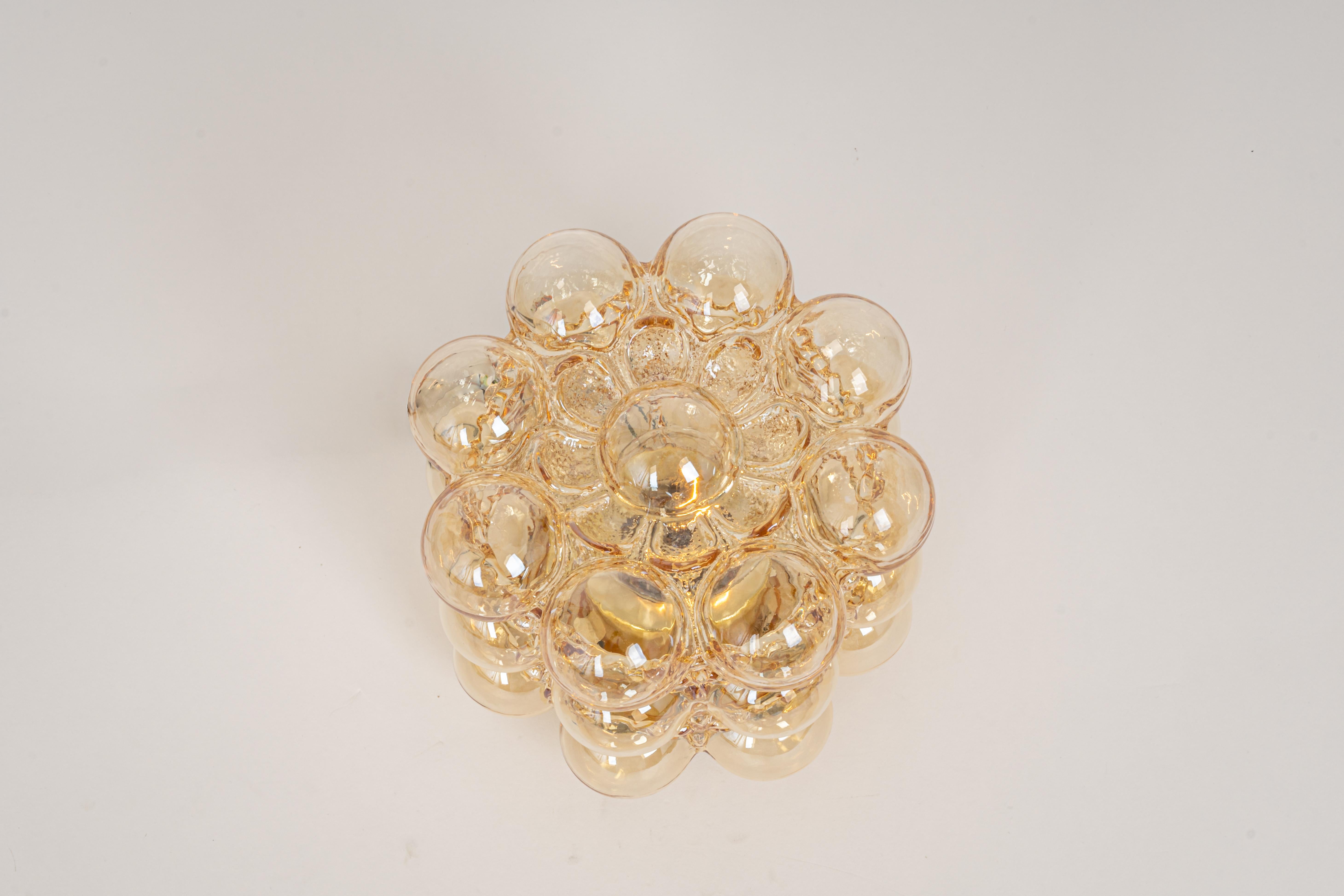 Amber Bubble Glass Sconce by Helena Tynell, Limburg, Germany 3