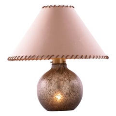 1960 German Peill & Putzler Table Lamp Amber Murano Glass & Brass
