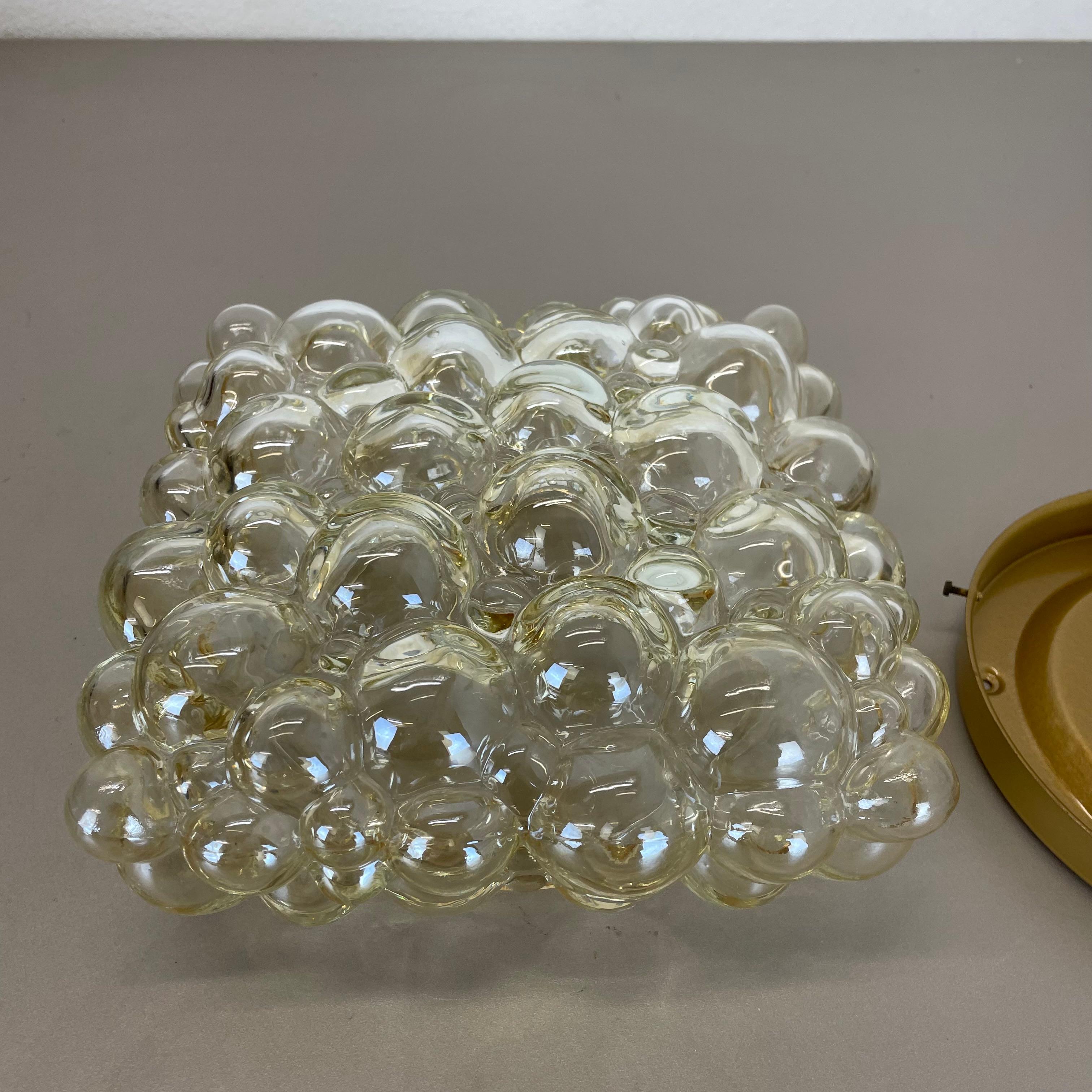 Amber Bubble Glass Wall Light by Helena Tynell for Glashütte Limburg, 1960 For Sale 5
