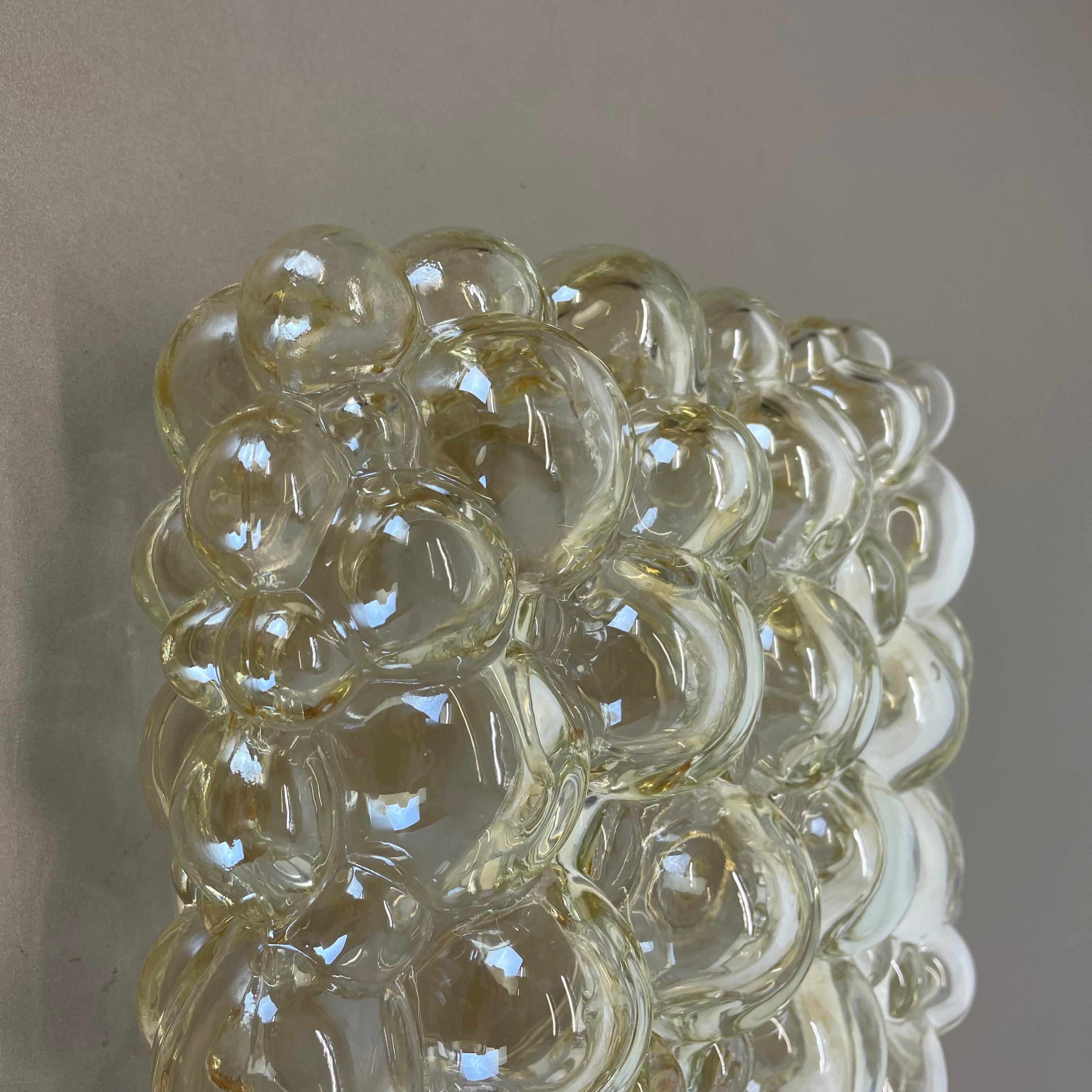 Amber Bubble Glass Wall Light by Helena Tynell for Glashütte Limburg, 1960 For Sale 6