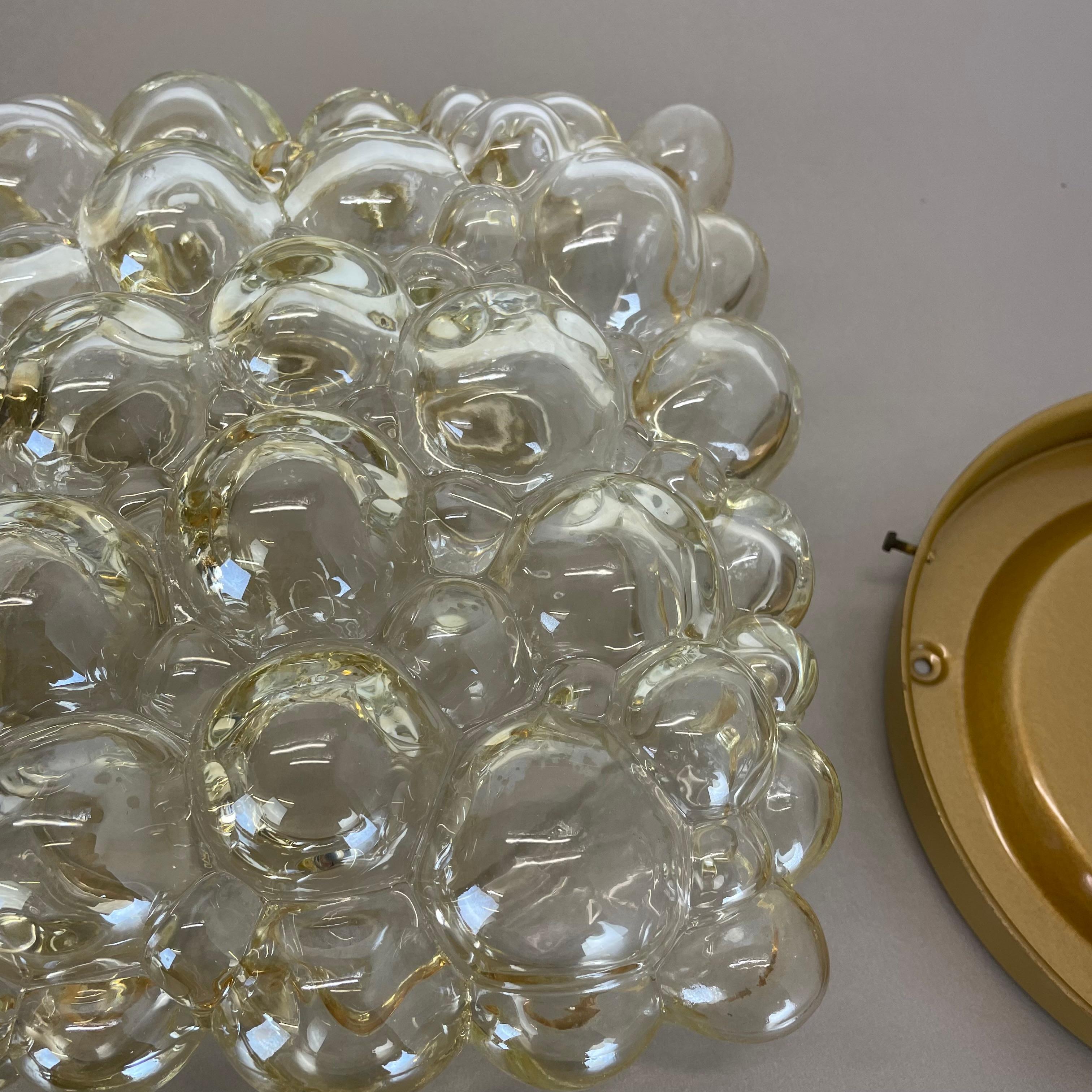 Amber Bubble Glass Wall Light by Helena Tynell for Glashütte Limburg, 1960 For Sale 7