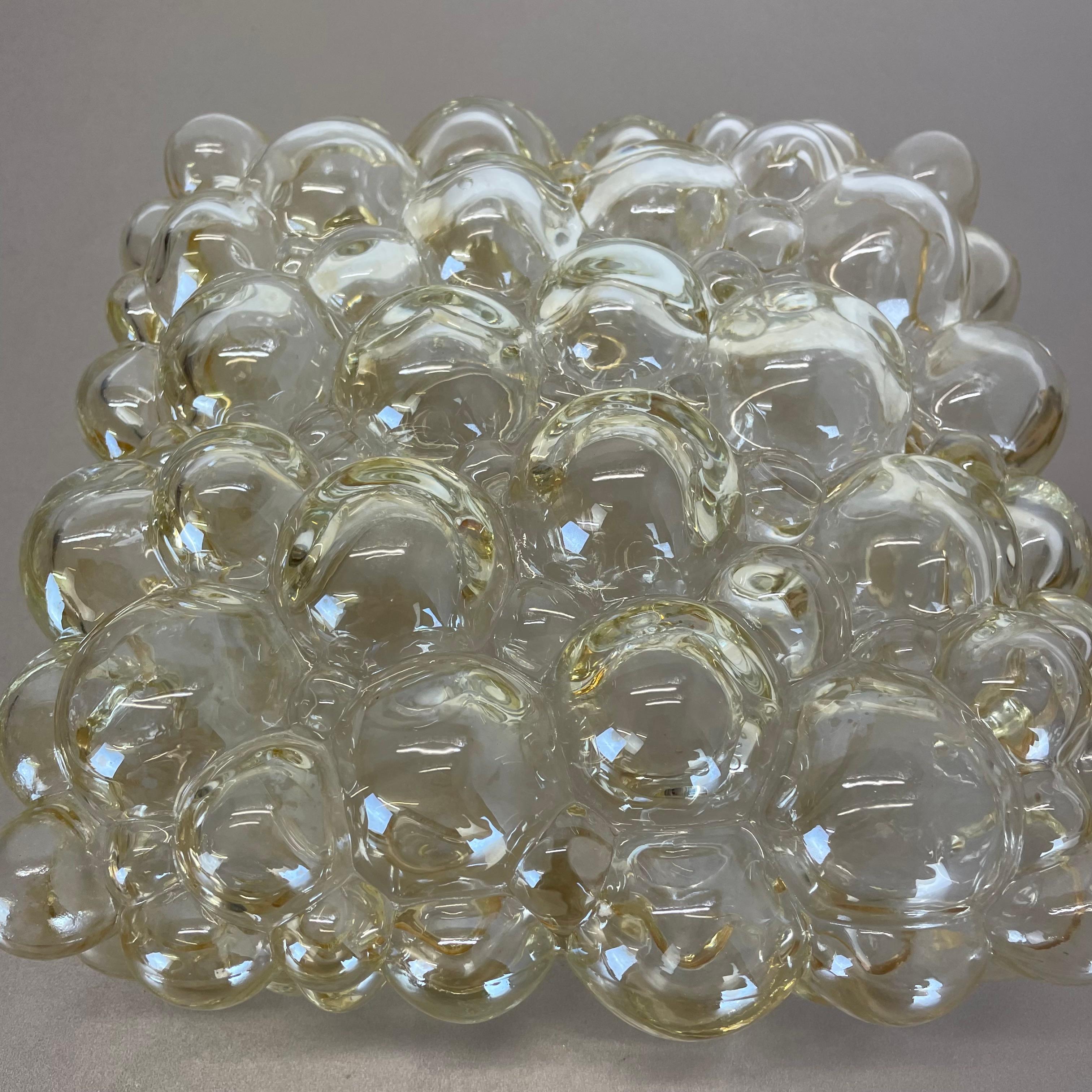 Amber Bubble Glass Wall Light by Helena Tynell for Glashütte Limburg, 1960 For Sale 8