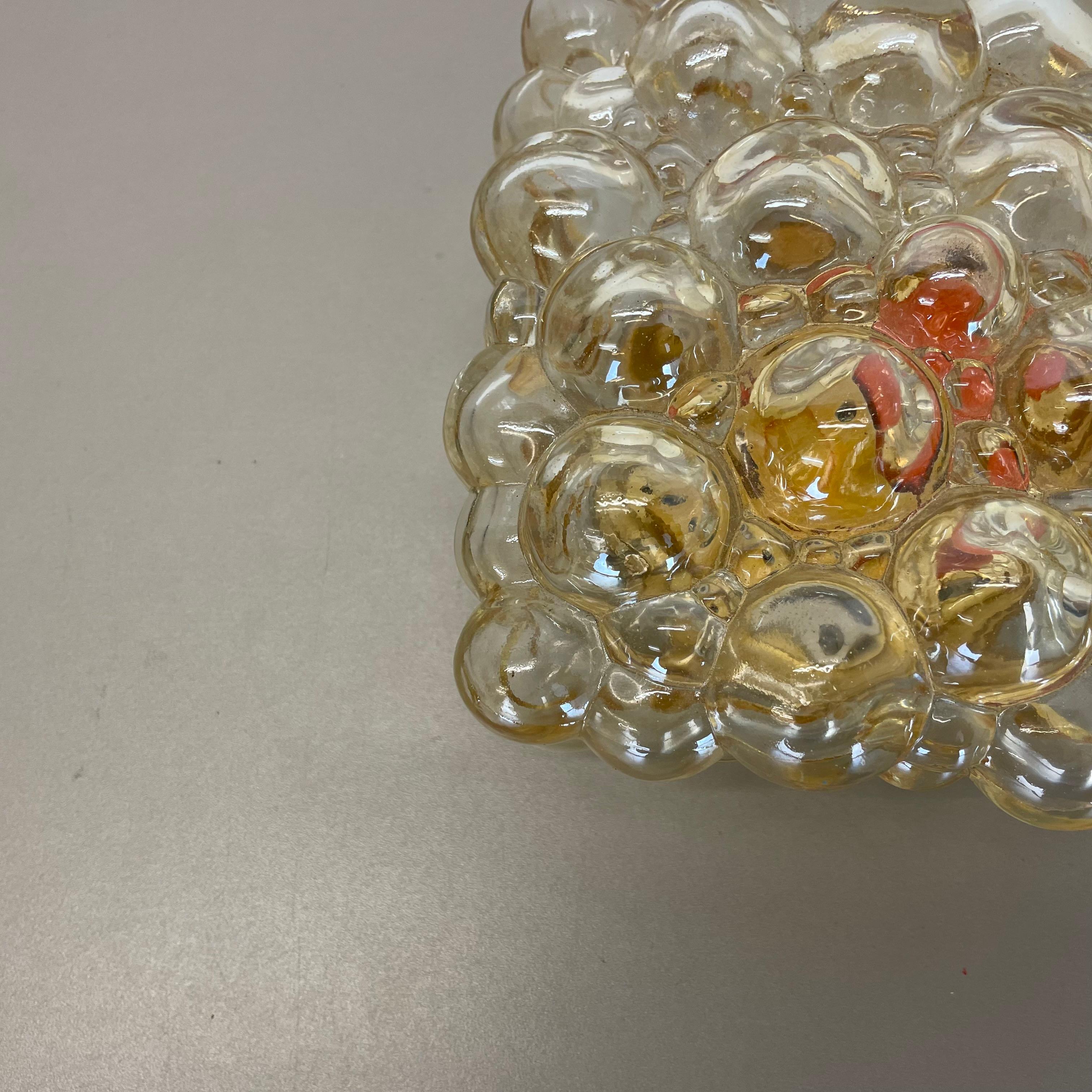 German Amber Bubble Glass Wall Light by Helena Tynell for Glashütte Limburg, 1960 For Sale