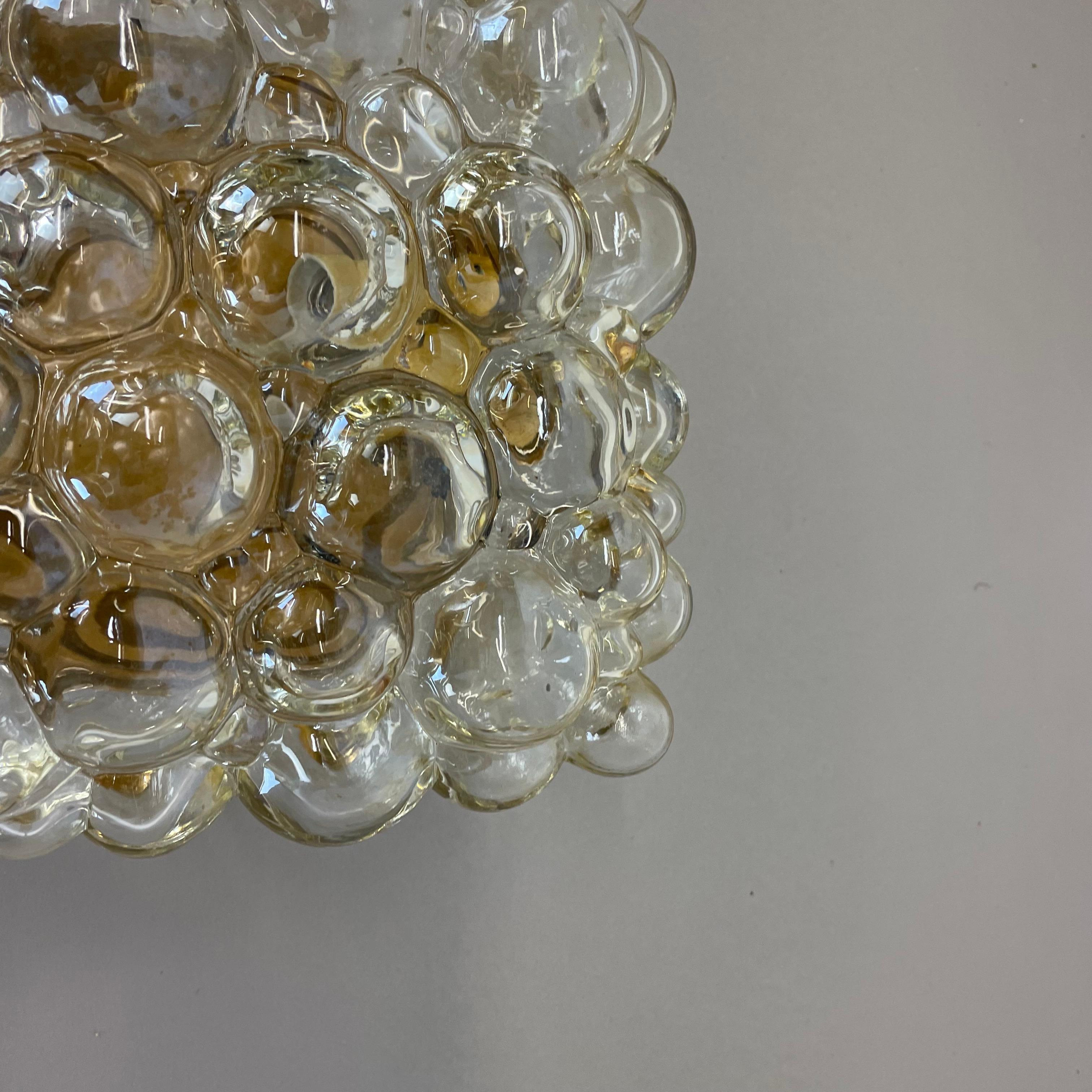 Amber Bubble Glass Wall Light by Helena Tynell for Glashütte Limburg, 1960 For Sale 1